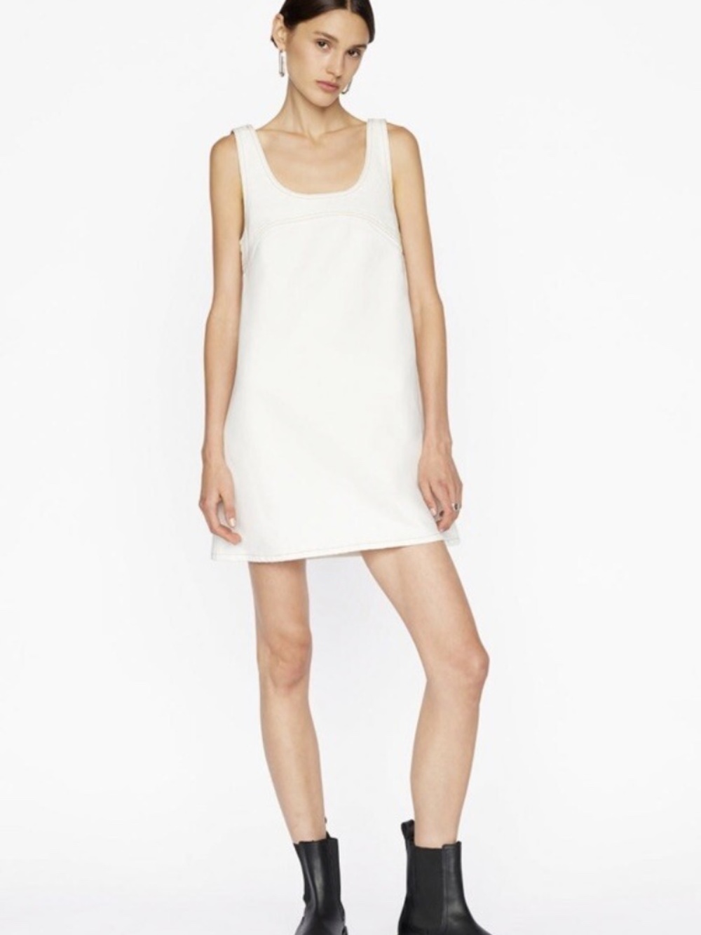 Frame Micro Flare Denim Mini Dress Small